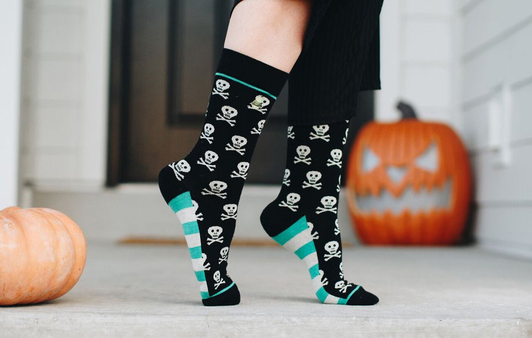 Skull and Crossbones Crew Socks