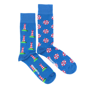 Friday Sock Co. - Lighthouse and Ship Wheel