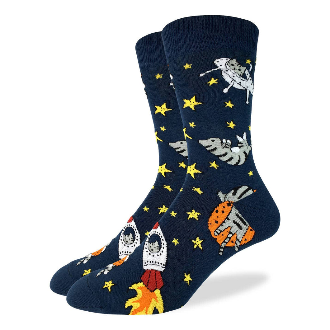 Space Cat Men's Crew Socks
