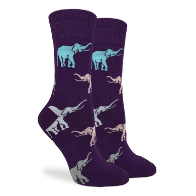 Purple Elephant Women's Crew Socks